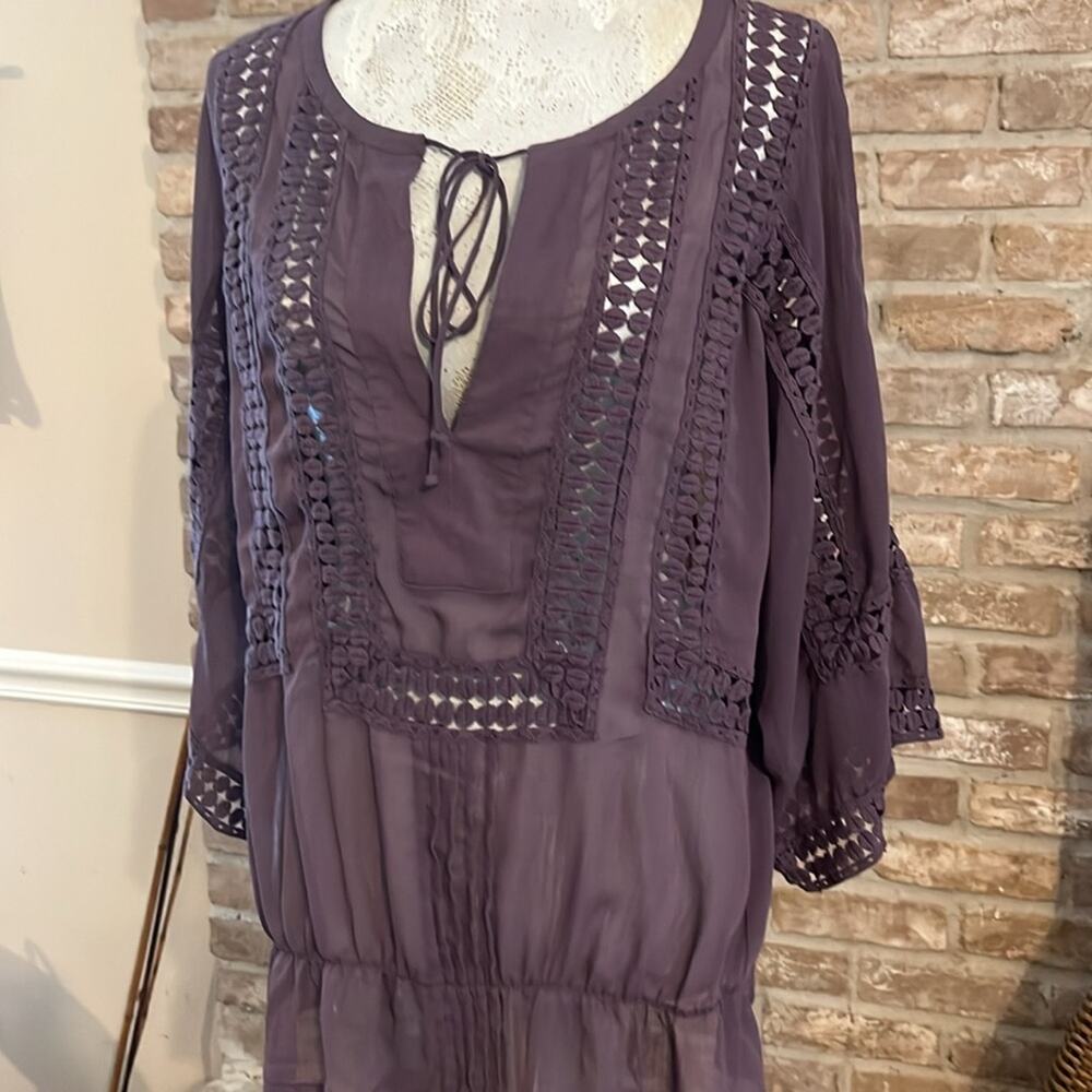 💕Lavender Bobo semi sheer top! Sz L - Picture 2 of 3